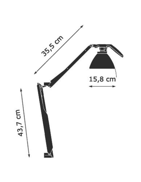 Luceplan 1D33NSPI00AA Fortebraccio Applique murale 60W E14, couleur aluminium (livrée sans pince)